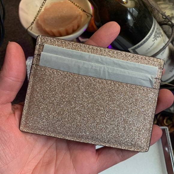 Authentic Kate Spade smooth glitter leather card case in box - Picture 5 of 8